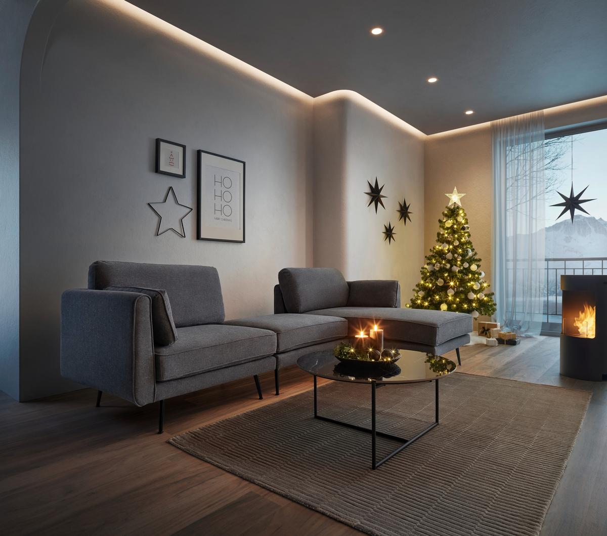 Canapea modulara DUNJA - gri, Modern, lemn/metal (295/89/161cm) - Bessagi Home