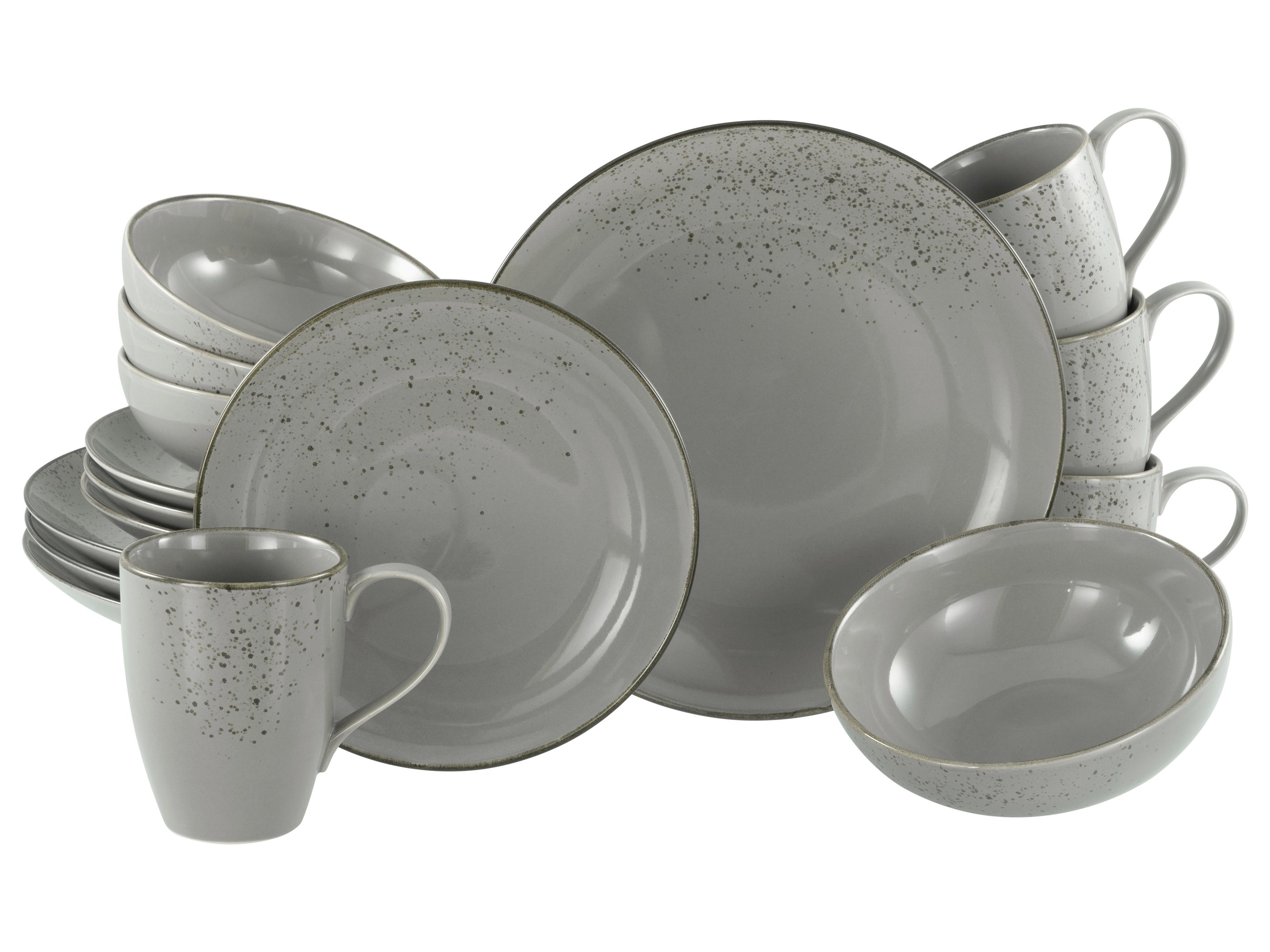 Kombinirani Servis Stone, 16-Delni - siva, Basics, keramika - Creatable