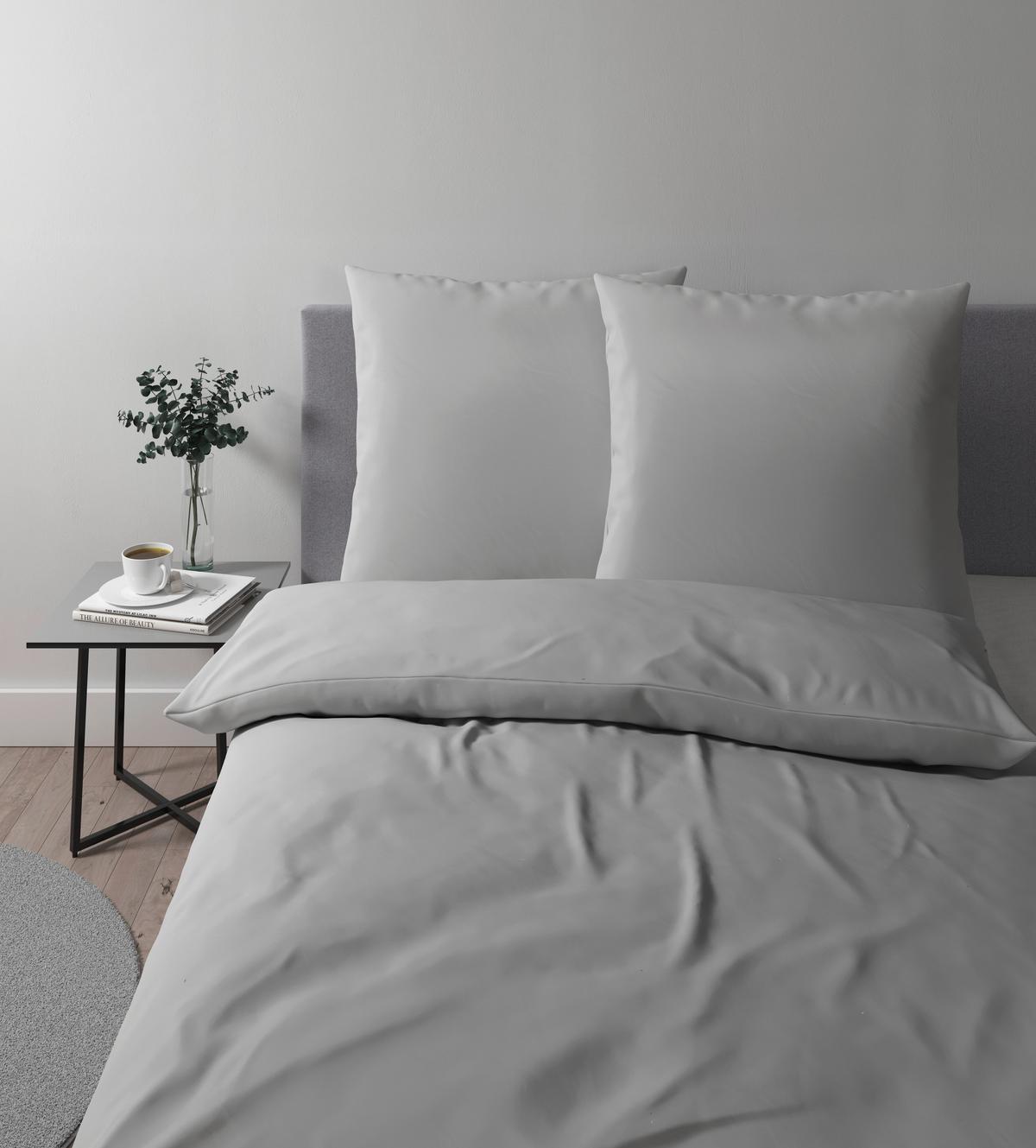Bettwäsche Alex Uni XXL ca. 200x220cm - Platinfarben, MODERN, Textil (200/220cm) - Premium Living