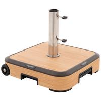 Sonnenschirmständer Alu Wood Trolley Sockel Eschefarben - Eschefarben, KONVENTIONELL, Stein/Metall (56/46/56cm) - KNIRPS