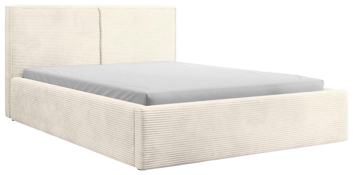 Oblazinjena Postelja Inez, Krem Barva, 180x200cm - črna/krem barve, Moderno, kovina/tekstil (180/200cm) - P & B