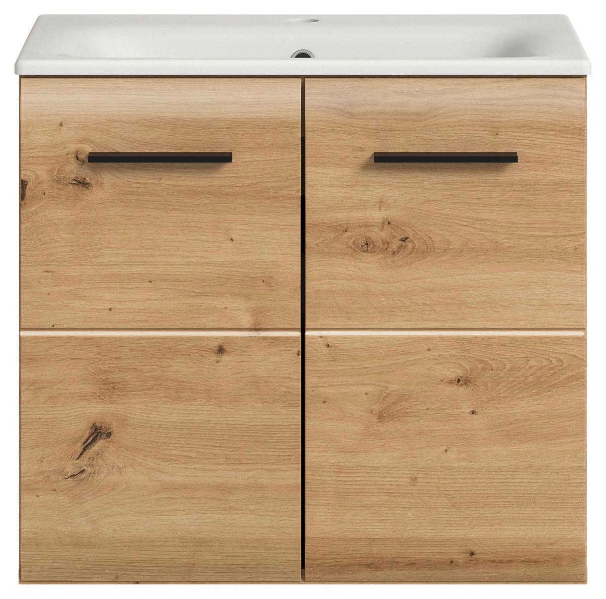 WASCHTISCHKOMBI ICE - Weiss/Schwarz, Basics, Keramik/Holzwerkstoff (60cm) - MID.YOU