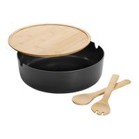 Salatset Magnus Natur/Schwarz, 3-teilig - Schwarz/Naturfarben, KONVENTIONELL, Naturmaterialien (30,5/9,5cm) - Mömax