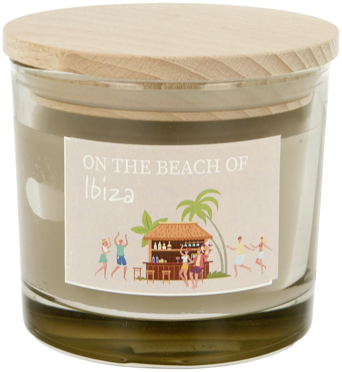 Illatgyertya Luke - bézs/türkiz, Üveg/természetes anyagok (8/9cm) - Mömax