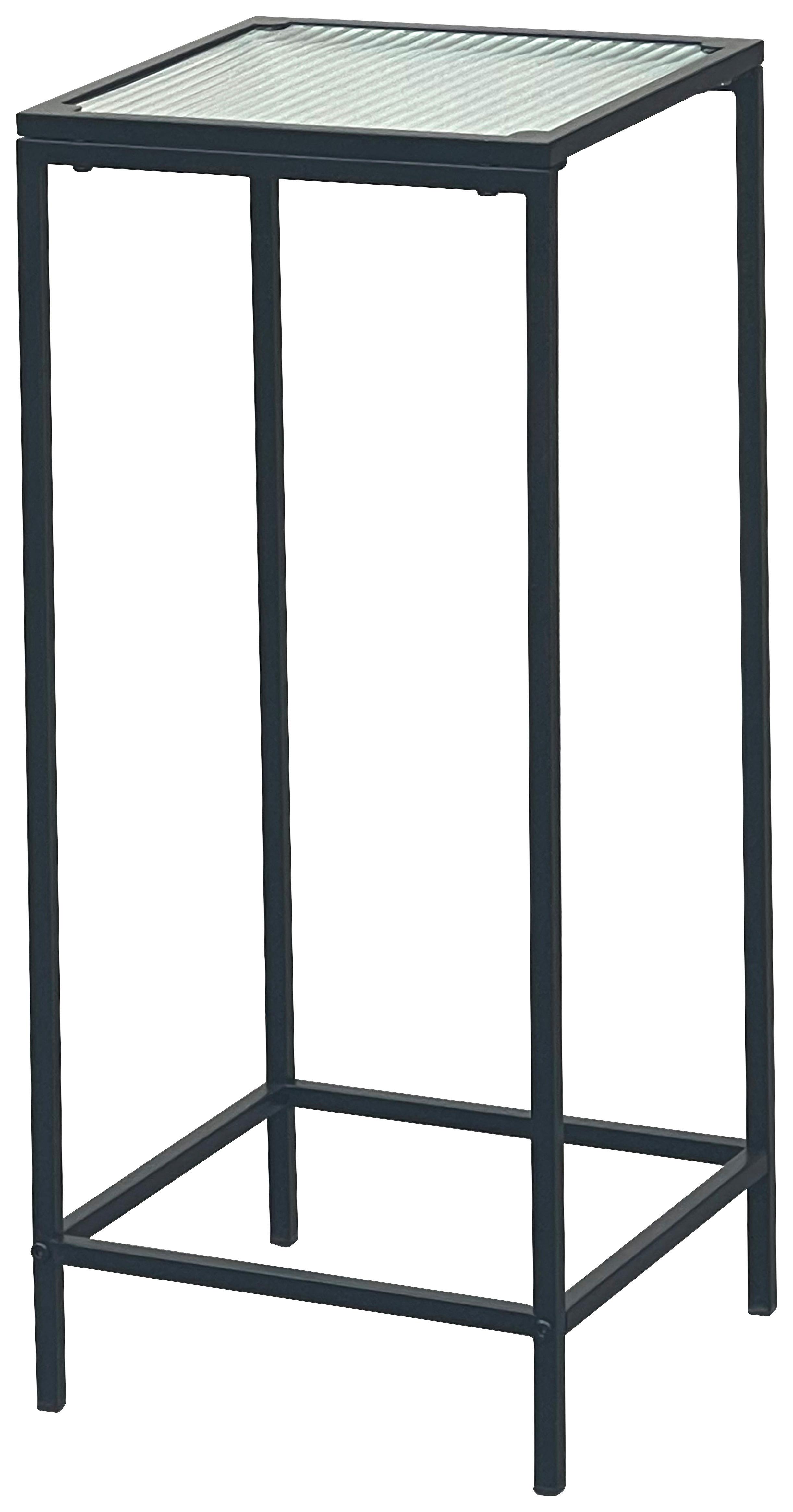 Blumensäule Shine in Schwarz/Transparent - Transparent/Schwarz, MODERN, Glas/Metall (30/70/30cm) - Mömax