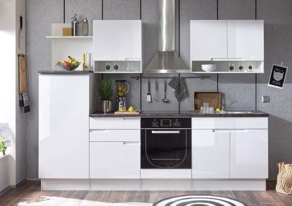 Bucătărie la comandă Welcome Spice - alb/negru, Modern, material pe bază de lemn (270/204/60cm) - Based