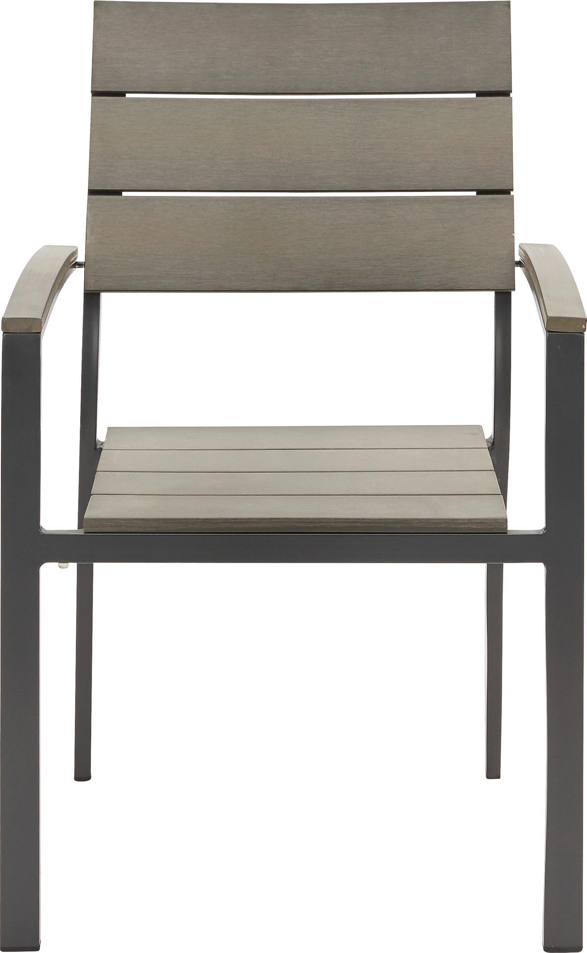 Gartenstuhl Sammy 1 in Anthrazit - Anthrazit/Grau, Kunststoff/Metall (57/90/57cm) - Mömax