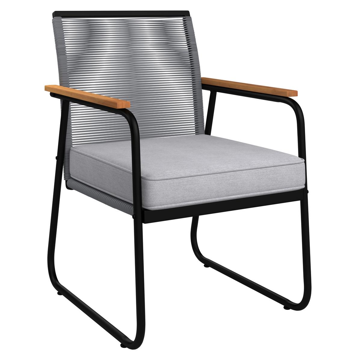 Kerti Karosszék Szett Párnával Momo 2db/szett - világosszürke/natúr színű, Modern, műanyag/textil (57/82/64cm) - Bessagi Garden