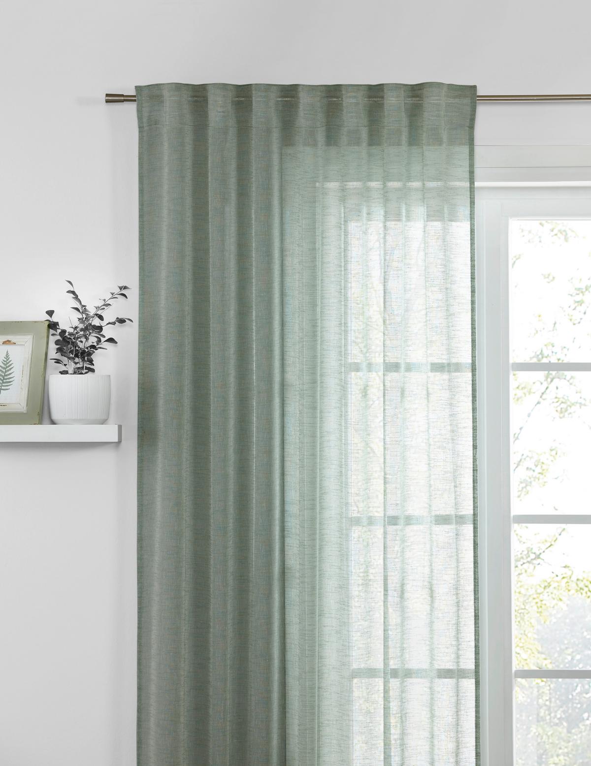 Perdea prefabricată Sigrid - verde, Romantik / Landhaus, textil (140/245cm) - Premium Living