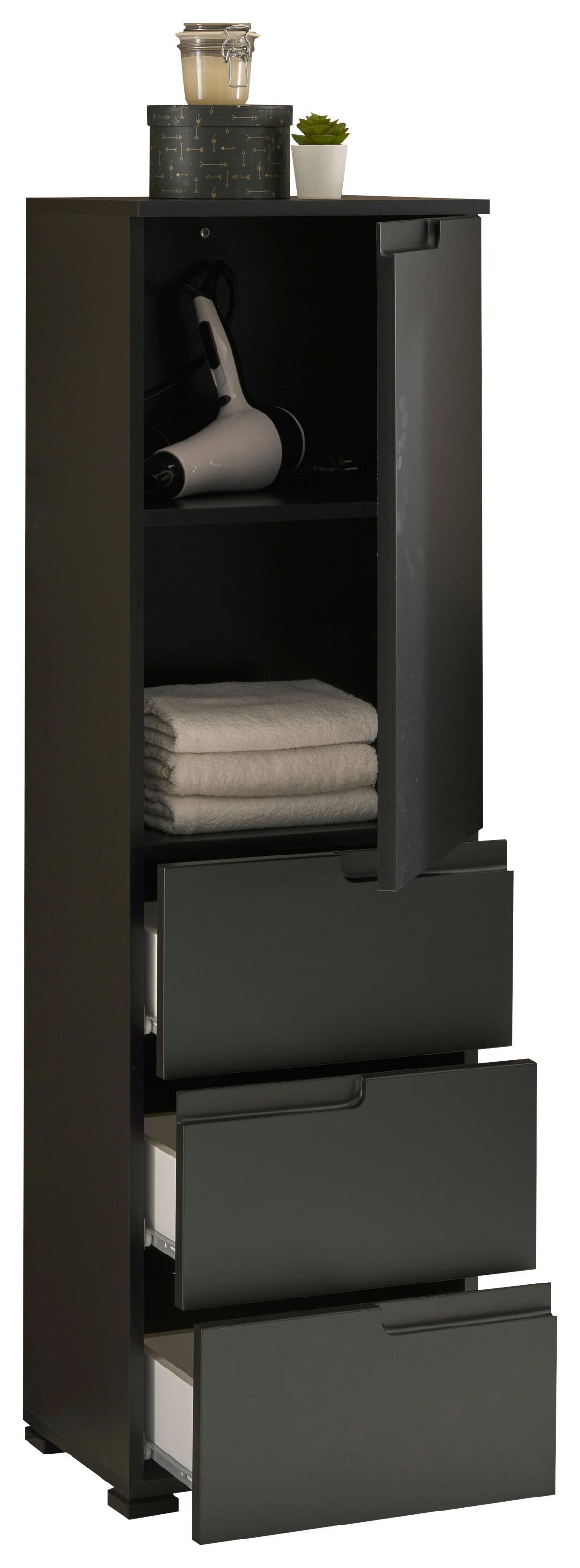 SZAFKA ŚREDNIA SPICE - czarny, Modern, materiał drewnopochodny/tworzywo sztuczne (40/134/32cm) - MID.YOU