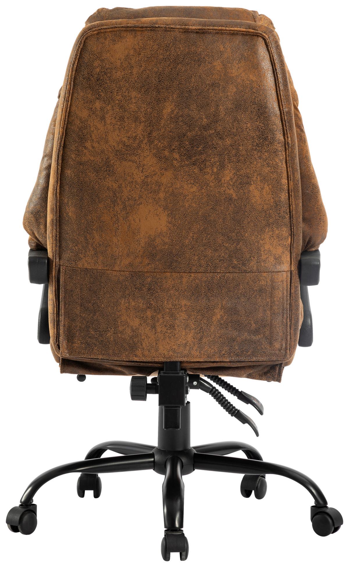 FOTEL SZEFA BIG BOSS - czarny/brązowy, Modern, tworzywo sztuczne/metal (64/114-122/72cm) - MID.YOU