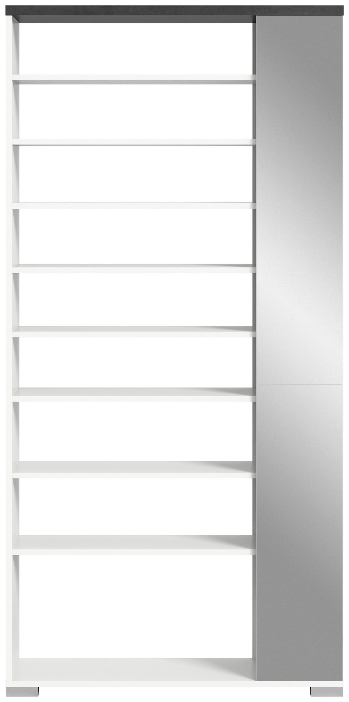 Schuhregal Shoelove Weiß/Grau - Weiß/Grau, MODERN, Holzwerkstoff (95/194/27cm) - Mömax