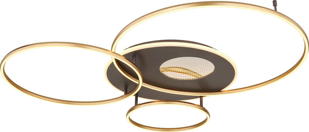 LED-Deckenleuchte Befer max. 70 Watt - Anthrazit/Goldfarben, MODERN, Kunststoff/Metall (126,4/105,3/13cm) - Mömax