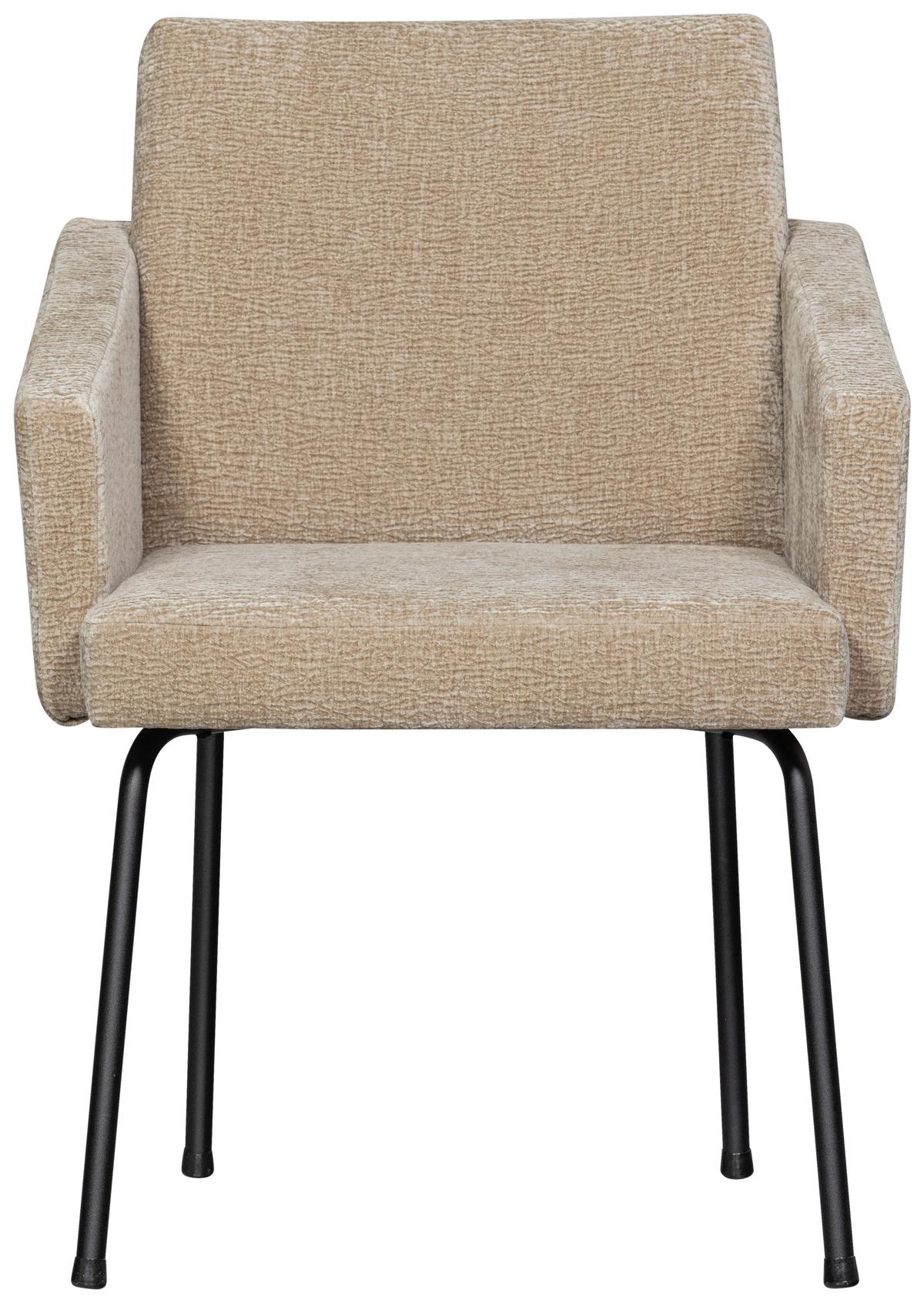 ARMLEHNSTUHL-SET Mount Sandfarben B: 61cm - Sandfarben/Schwarz, MODERN, Textil/Metall (61/82/65cm) - Livetastic