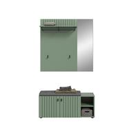 Predsoba Station, Sivozelena, 2-Delna - sivozelena, Design, leseni material (106/192/37cm) - MID.YOU