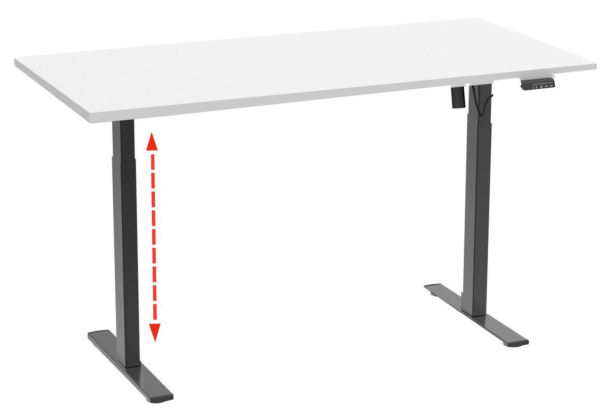 BUREAU E-LONA - noir/blanc, Design, métal/matériau de bois (140/80/71cm) - MID.YOU