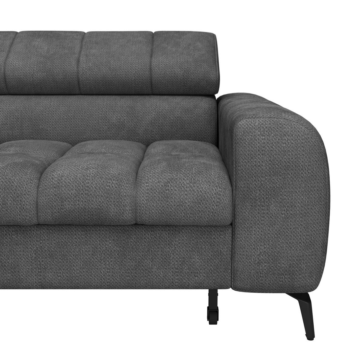 Kutna Garnitura Volf - crna/antracit, Trend, tekstil/metal (203/261cm) - Modern Living