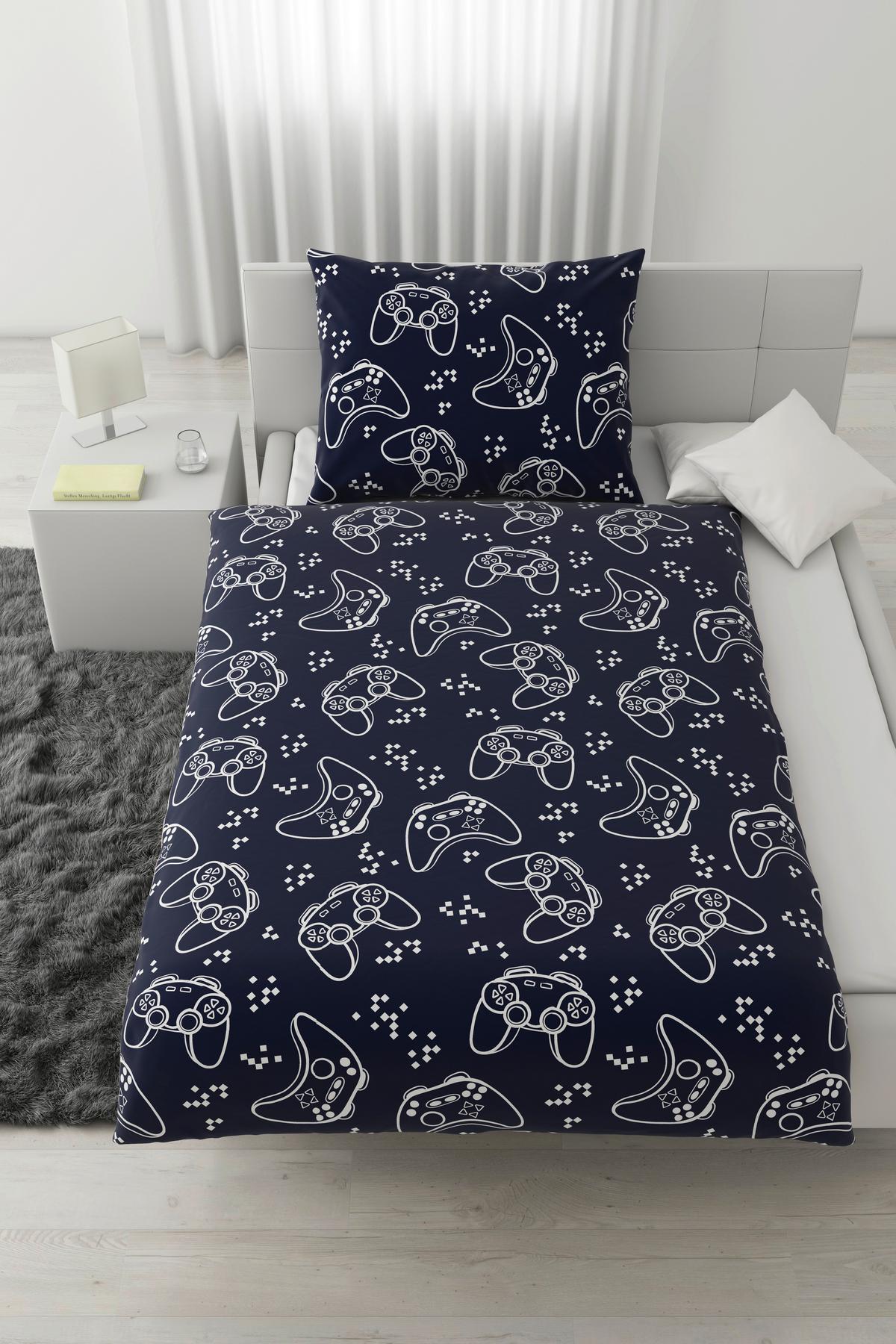 JUGENDBETTWÄSCHESET GAMING -EXT- - Blau, Textil (160/210cm) - Modern Living