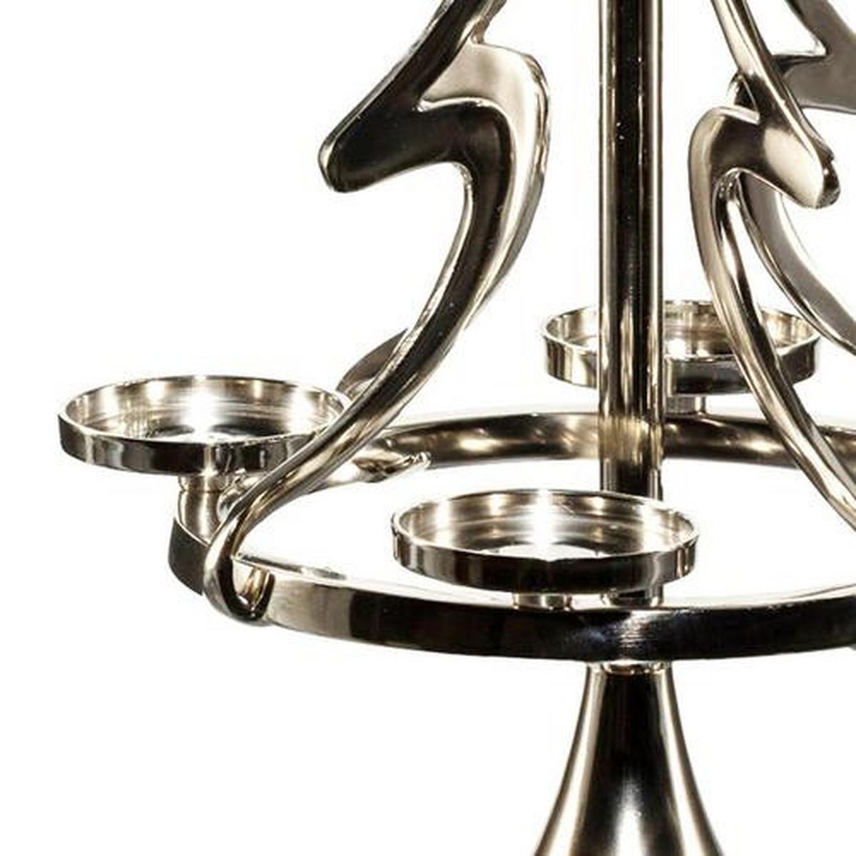 Kerzenhalter Tanny in Silberfarben - Silberfarben, Trend, Metall (27/55cm) - P & B
