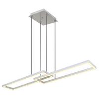 Viseča Led-svetilka Salmos, S Sijalko - srebrne barve/opal, Trend, kovina/umetna masa (119,5/25,5/120cm) - Globo