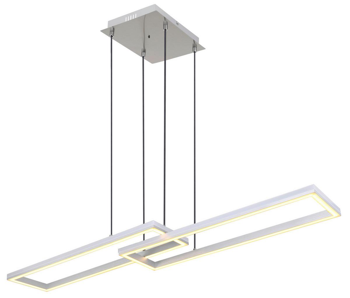 Viseča Led-svetilka Salmos, S Sijalko - srebrne barve/opal, Trend, kovina/umetna masa (119,5/25,5/120cm) - Globo