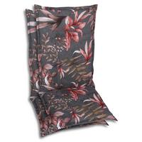 Sesselauflagenset Anthrazit/Braun/Rosa, 2-teilig - Anthrazit/Braun, Basics, Textil (50/7/120cm)