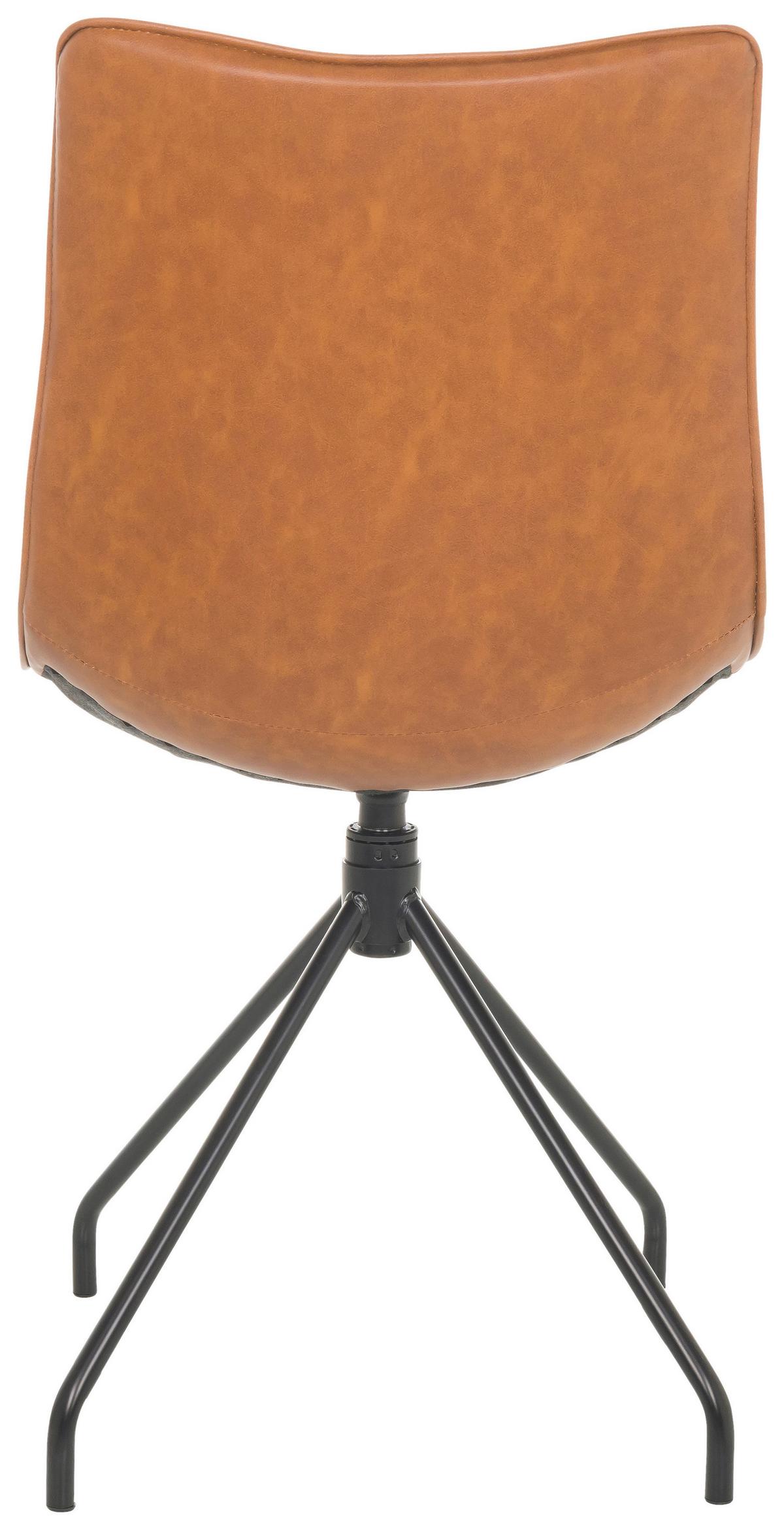Konferenčni Stol Tarviso, Rjava - črna/rjava, Basics, kovina/usnje (48/93/52cm) - MID.YOU
