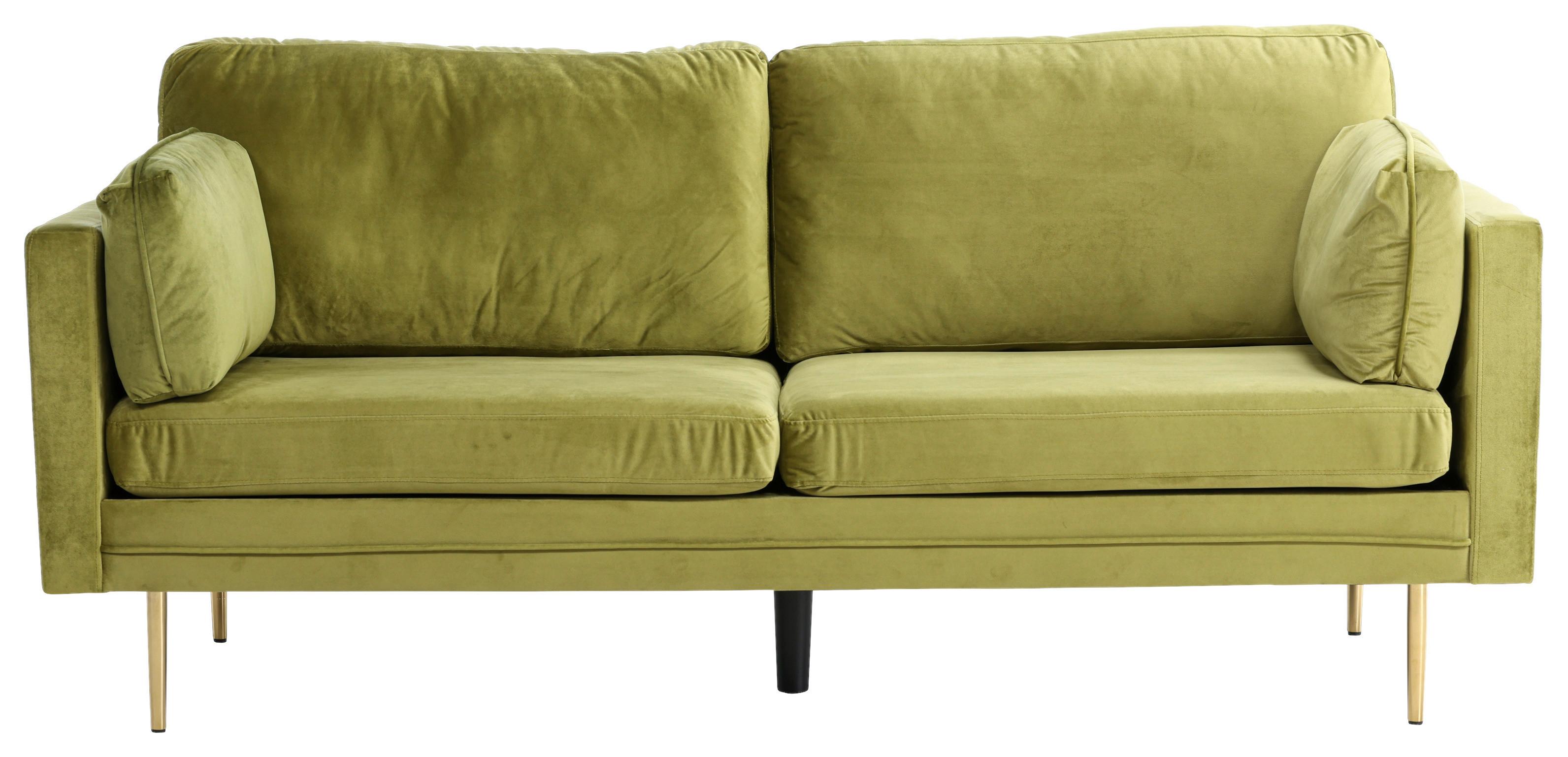2-SITZER-SOFA BOOM - Goldfarben/Grün, Design, Textil/Metall (203/84/90cm) - Livetastic
