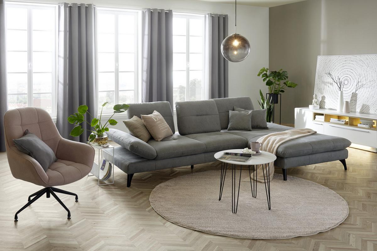Fotel Elias - fekete/rózsaszín, Modern, textil/fém (73/100/75cm) - Mömax