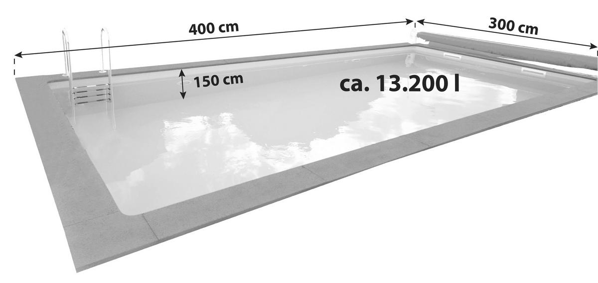 Bazen Kwad, Peščeni Filter, 400x300cm - modra, Basics, umetna masa (400/300/150cm)