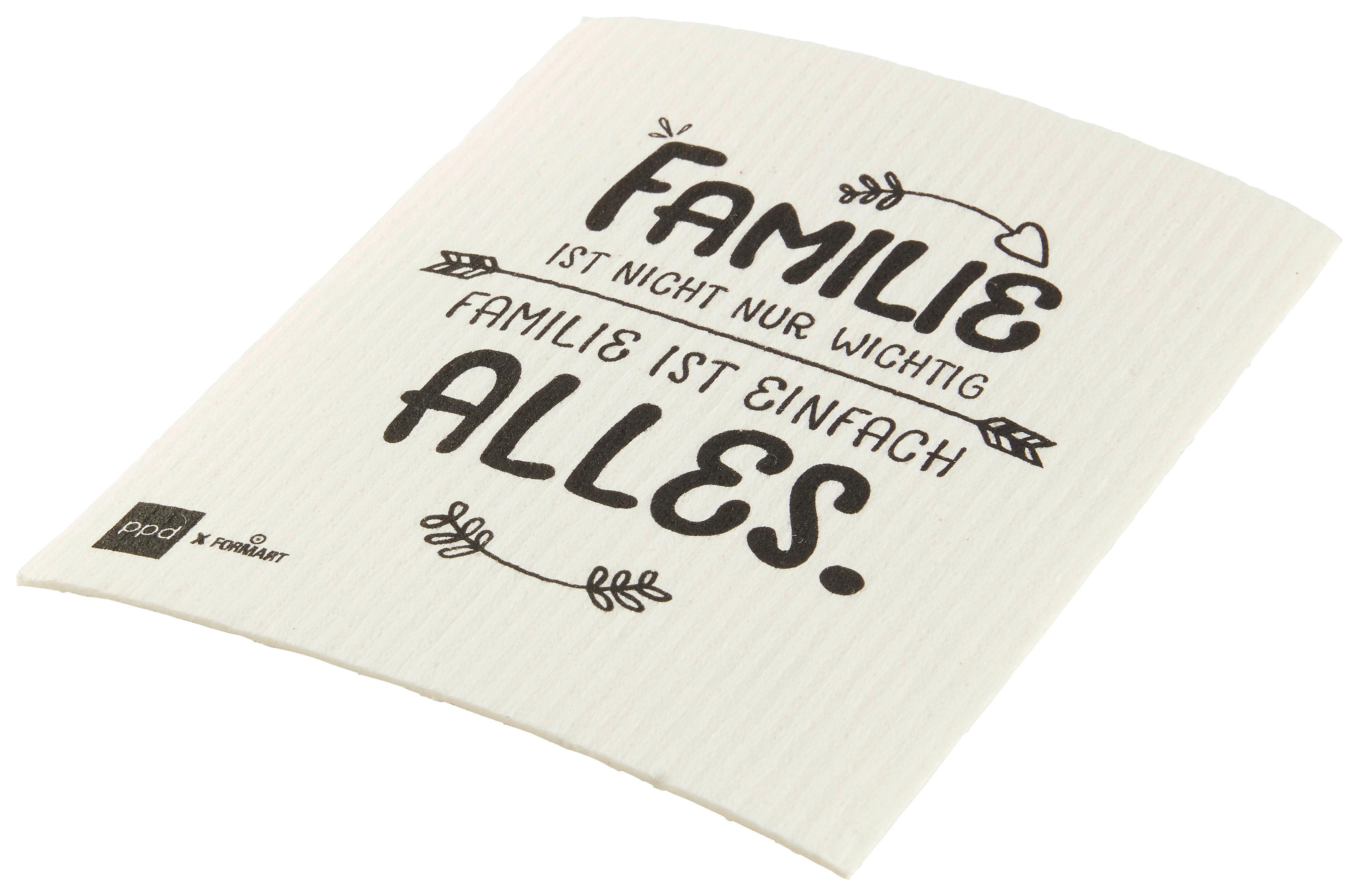 Schwammtuch Peter in Weiß - Schwarz/Weiß, Textil (20/17cm)