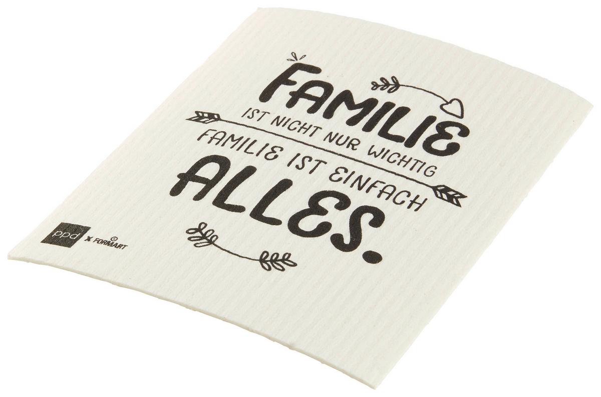 Schwammtuch Peter in Weiß - Schwarz/Weiß, Textil (20/17cm)