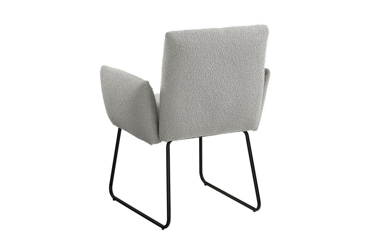 Naslanjač Bouclé, Svetlo Siva - črna/svetlo siva, Moderno, kovina/tekstil (73,5/87/64,5cm) - Livetastic