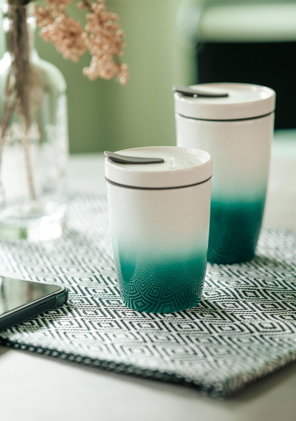 KUBEK COFFEE TO GO ZIELEŃ VILLEROY & BOCH - ciemnozielony, Basics, tworzywo sztuczne/ceramika (350ml) - like.Villeroy & Boch