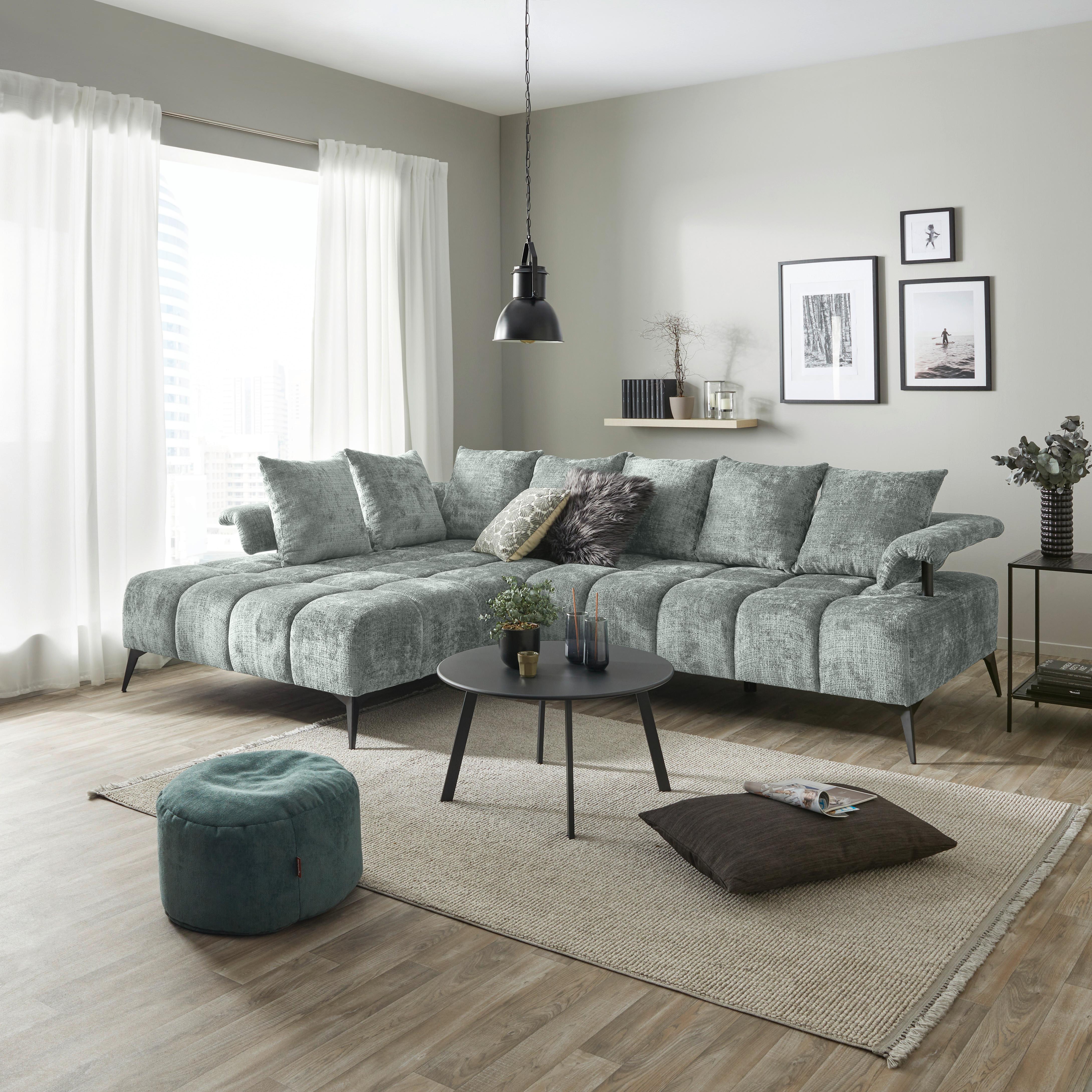 Kutna Garnitura Vanessa New - siva/crna, Moderno, tekstil/metal (200/297cm) - Modern Living