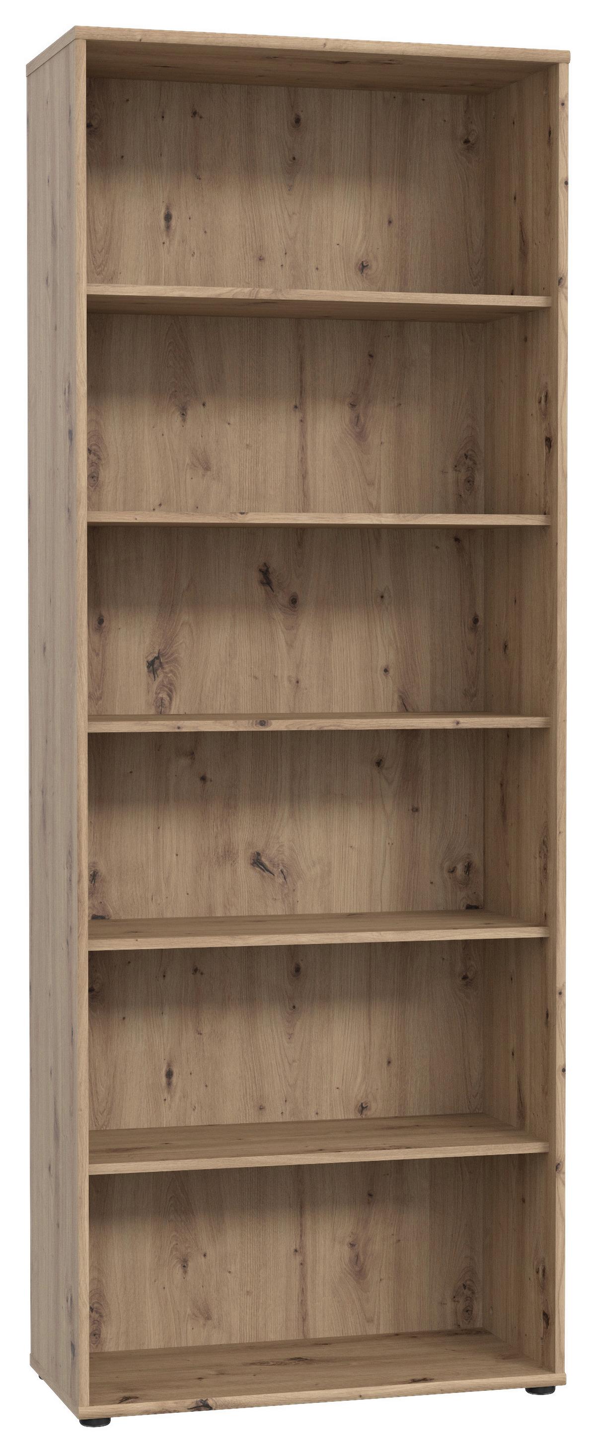 Regal Tempra 2, Barva Hrasta - barve aluminija/hrast artisan, Konvencionalno, leseni material (74/197,5/35cm) - Mömax