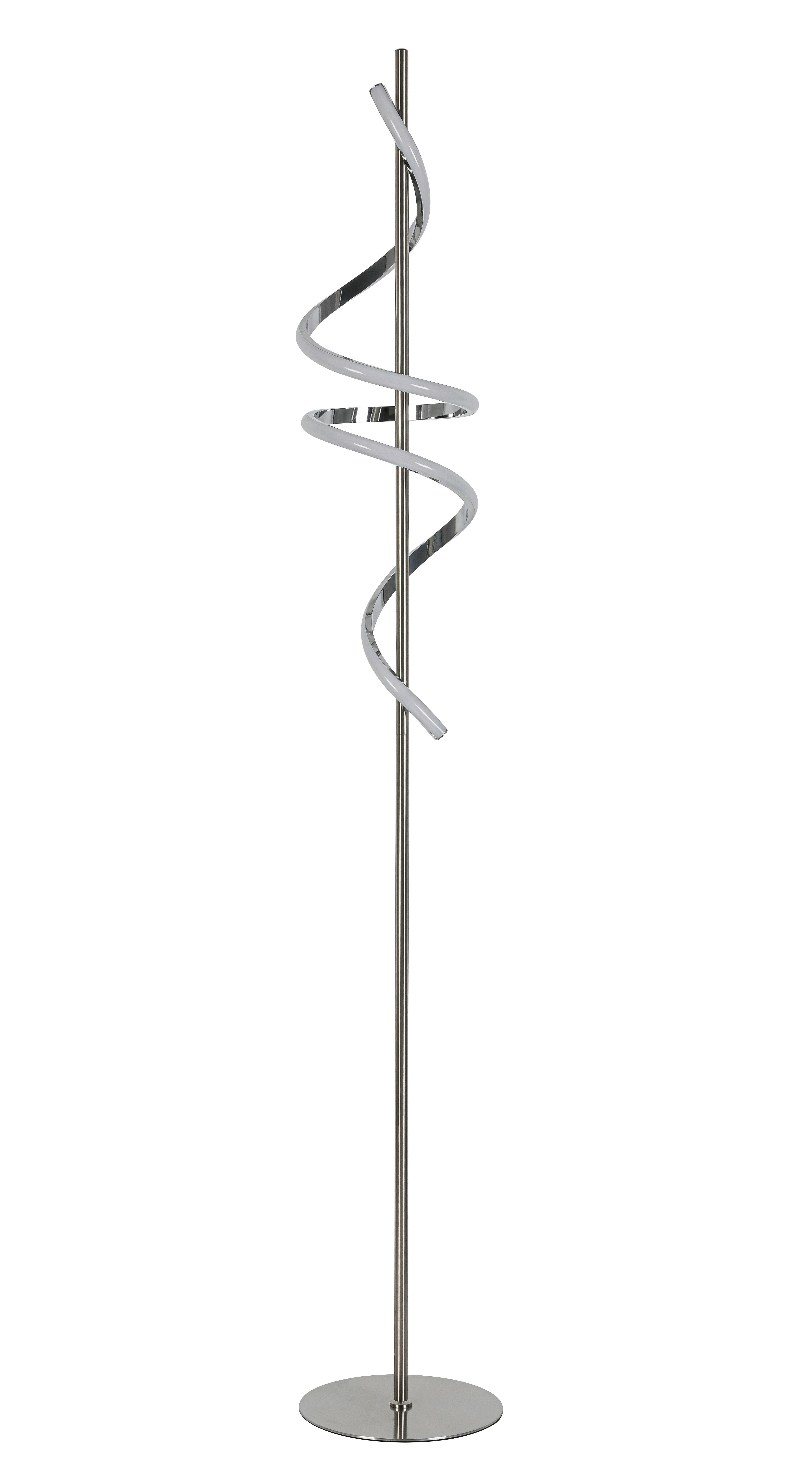 LED-Stehleuchte Lina Chrom/Nickelfarben max. 15 W - Chromfarben/Nickelfarben, Modern, Kunststoff/Metall (23/151cm) - Mömax