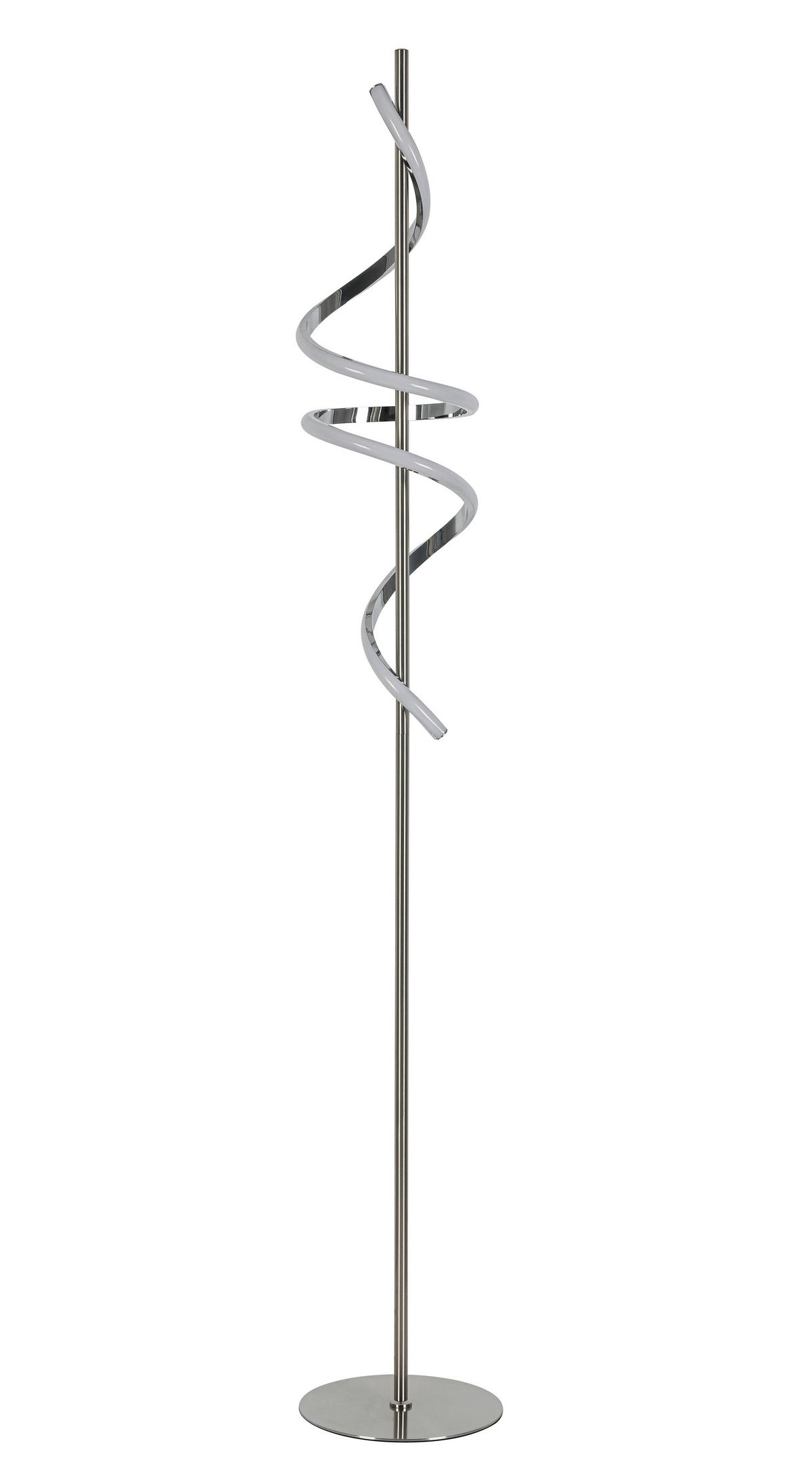 LED-Stehleuchte Lina Chrom/Nickelfarben max. 15 W - Chromfarben/Nickelfarben, Modern, Kunststoff/Metall (23/151cm) - Mömax