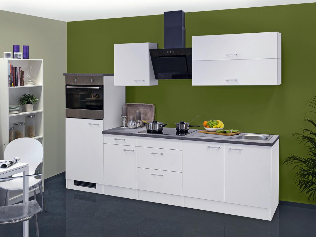 Kuhinjski Blok Brez Aparatov Lucca, Bela - bela/barve aluminija, Moderno, umetna masa/leseni material (270cm) - FlexWell