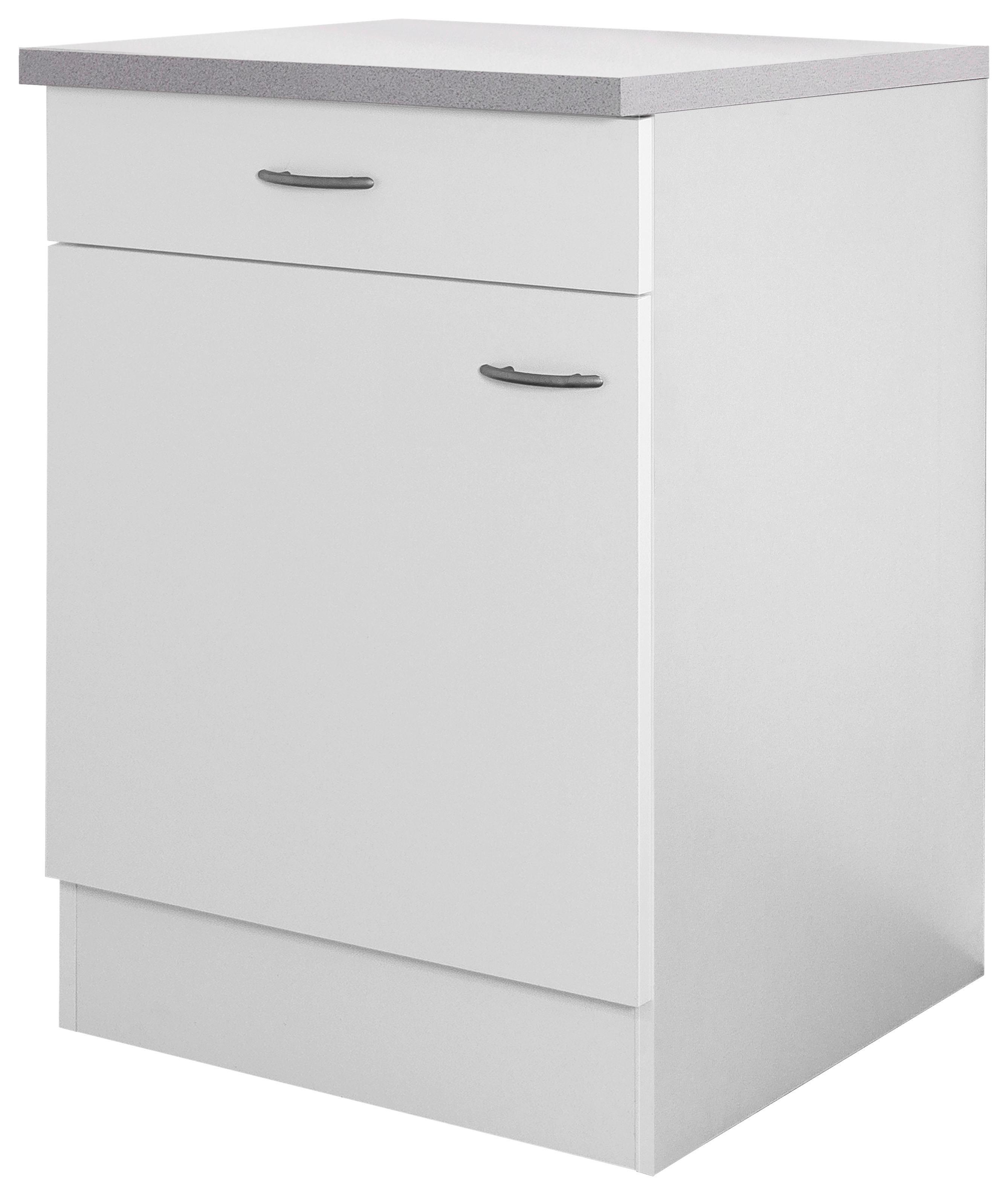 Kuhinjska Spodnja Omarica Wito, Bela - barve nerjavečega jekla/bela, umetna masa/leseni material (60/85/60cm) - FlexWell