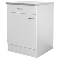 Kuhinjska Spodnja Omarica Wito, Bela - barve nerjavečega jekla/bela, umetna masa/leseni material (60/85/60cm) - FlexWell