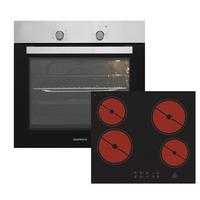 Backofenset ASET1204400 Schwarz/Edelstahlfarben - Edelstahlfarben/Schwarz, Basics, Glas/Metall (59,5/59,5/56,5cm) - Respekta