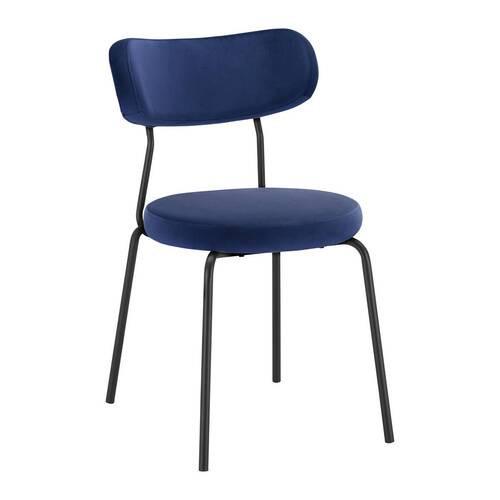 KRZESŁO LEA - niebieski/czarny, Modern, metal/drewno (51/82/63cm) - Bessagi Home