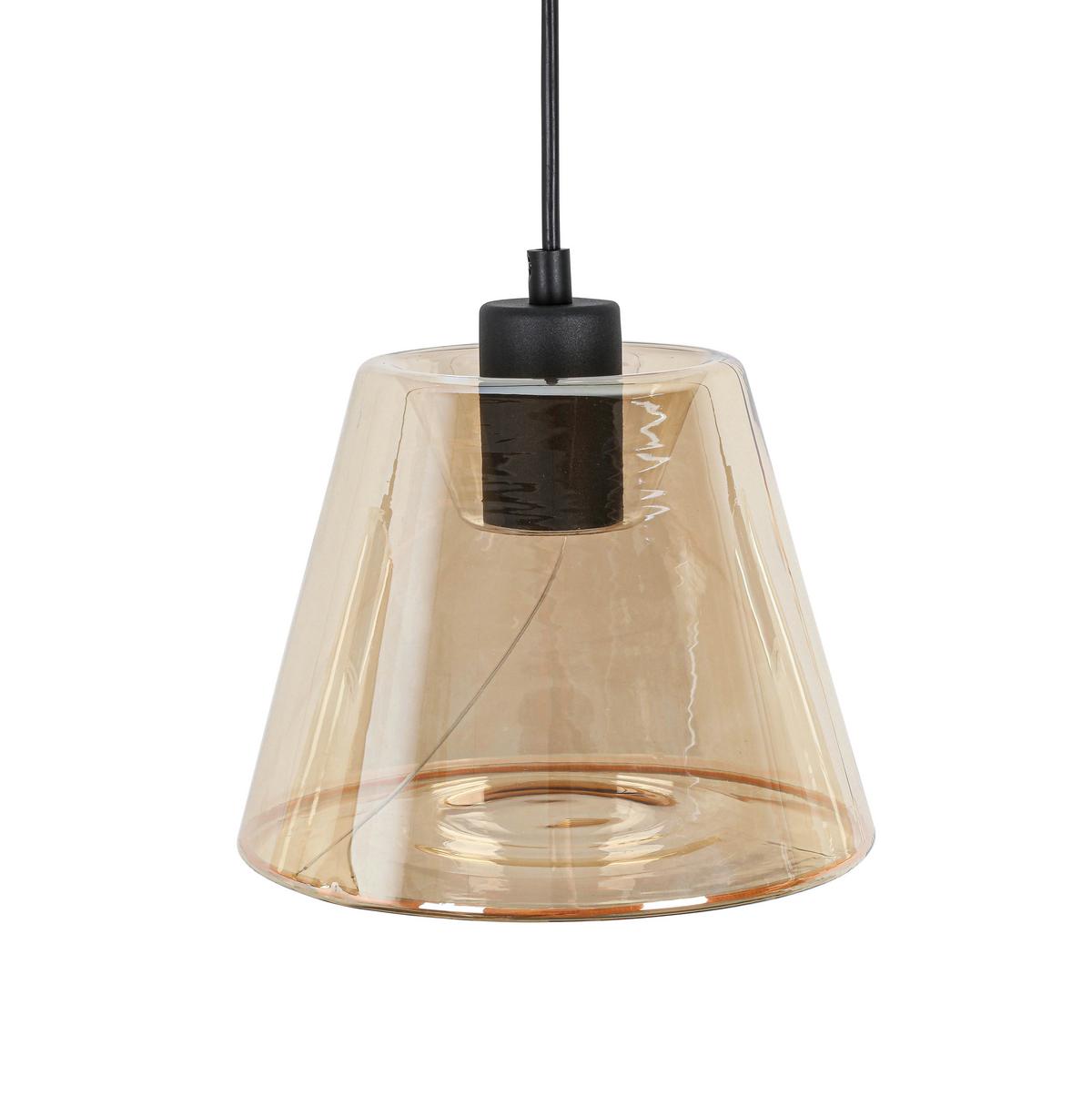 LED Függőlámpa Jom - fekete/borostyánszínű, Modern, műanyag/Üveg (79/19/120cm) - Mömax