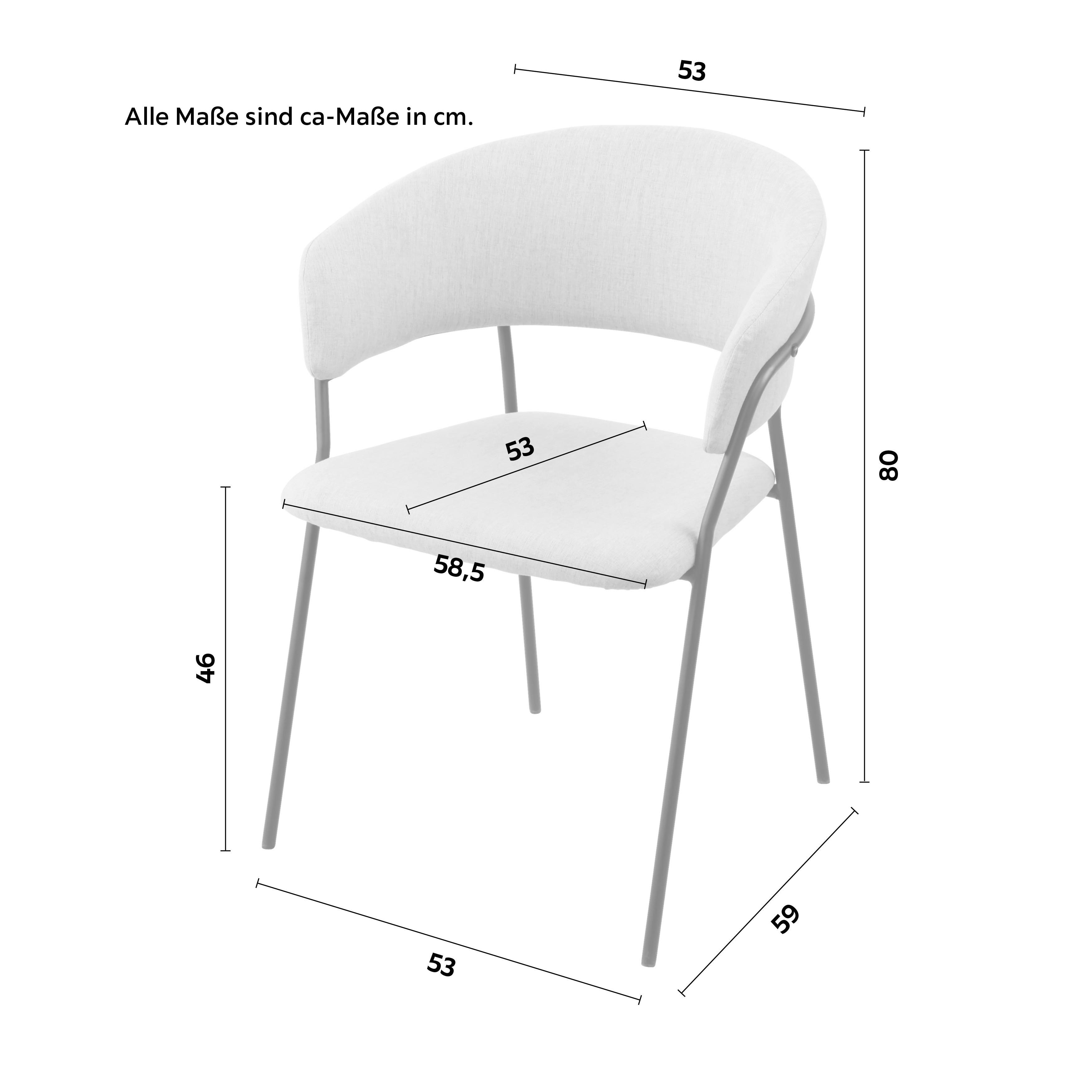 STOL MED ARMSTÖD ALICE -TOP- - beige/svart, Design, metall/trä (53/80/59cm) - Mömax