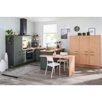 Einbauküche Easytouch Structura o. Geräte Grün - Eichefarben/Schwarz, KONVENTIONELL, Holzwerkstoff/Metall (245/425cm) - Nobilia