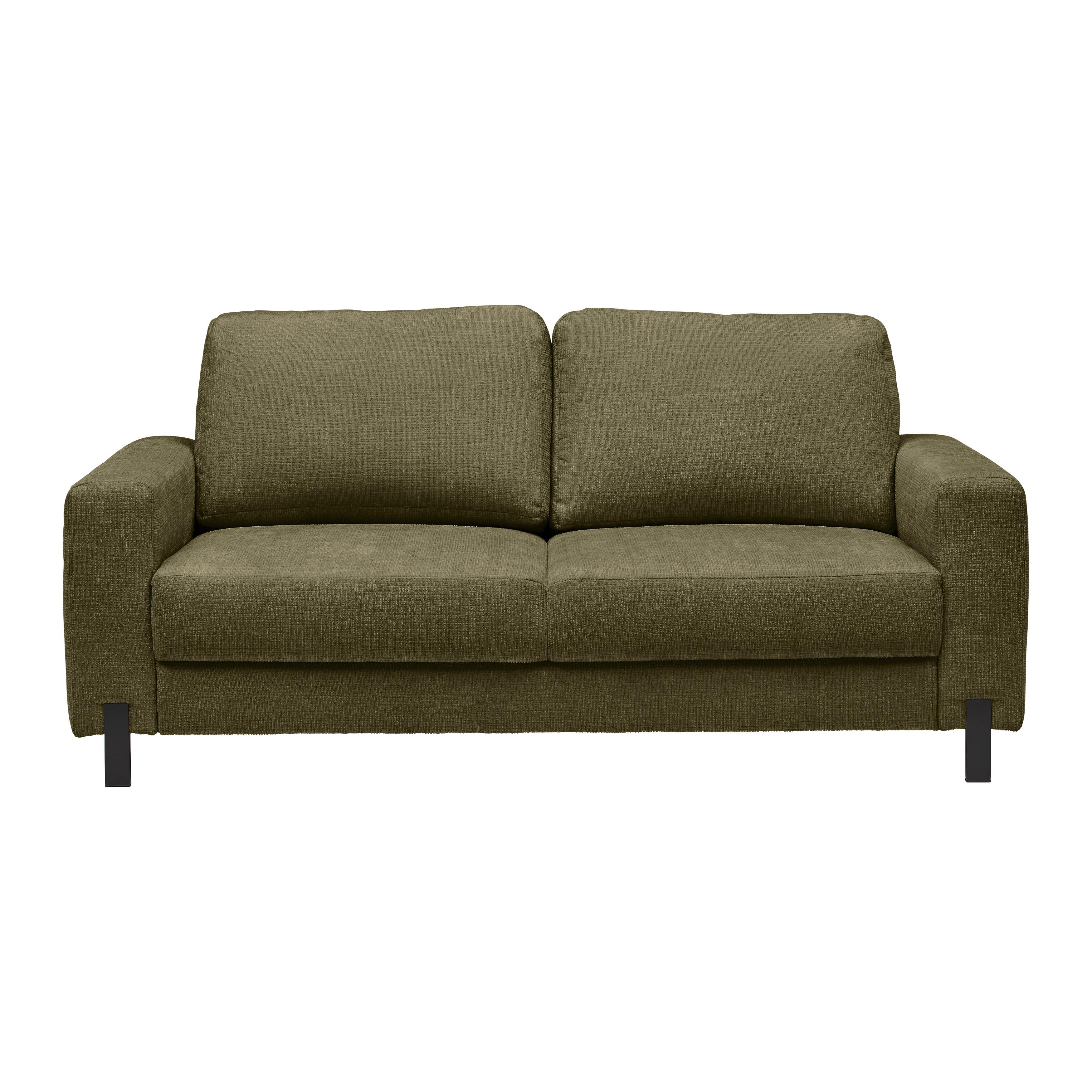 2-Sitzer-Sofa Piega Grün - Schwarz/Grün, MODERN, Textil/Metall (189/66-87/96cm) - Mömax