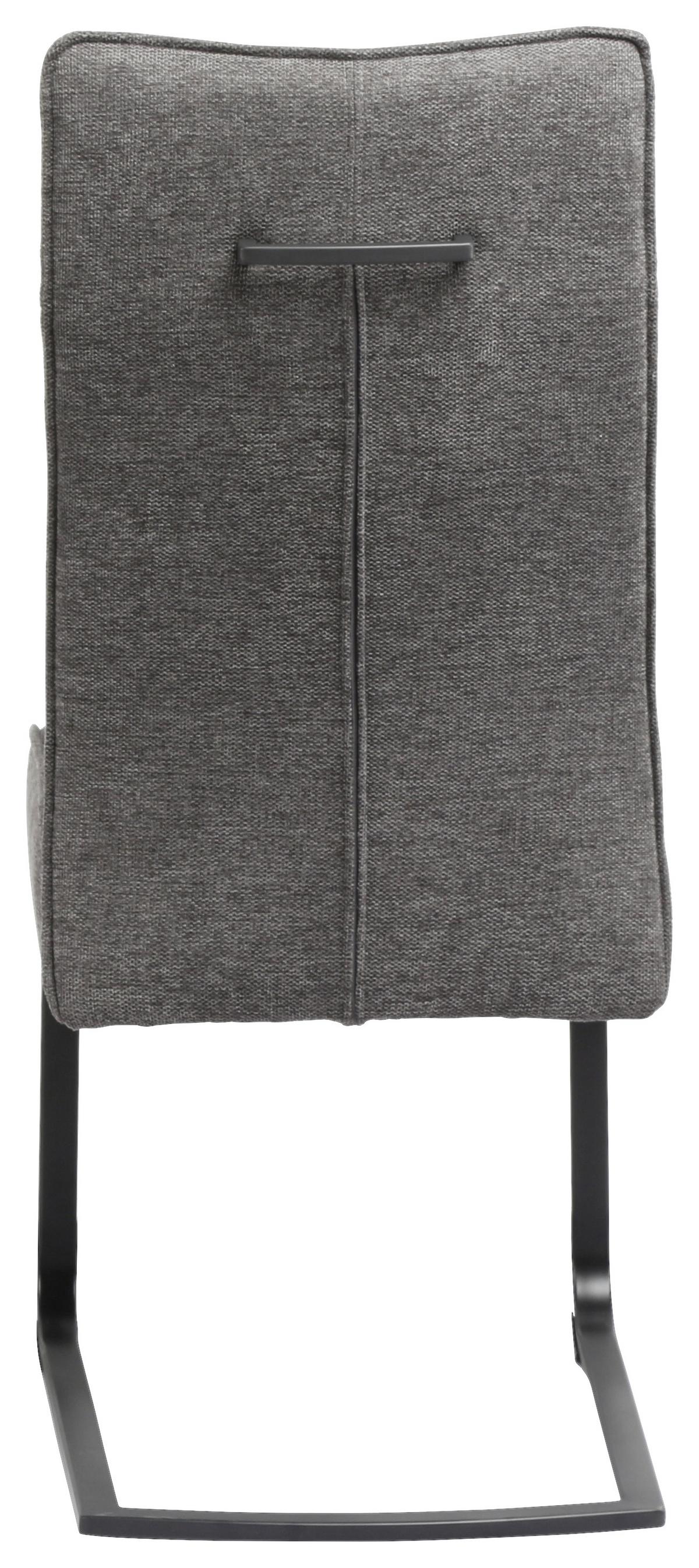 KRZESŁO NA PŁOZIE BUFFY - czarny/szary, Design, metal/tkanina (44/102/64cm) - Novel