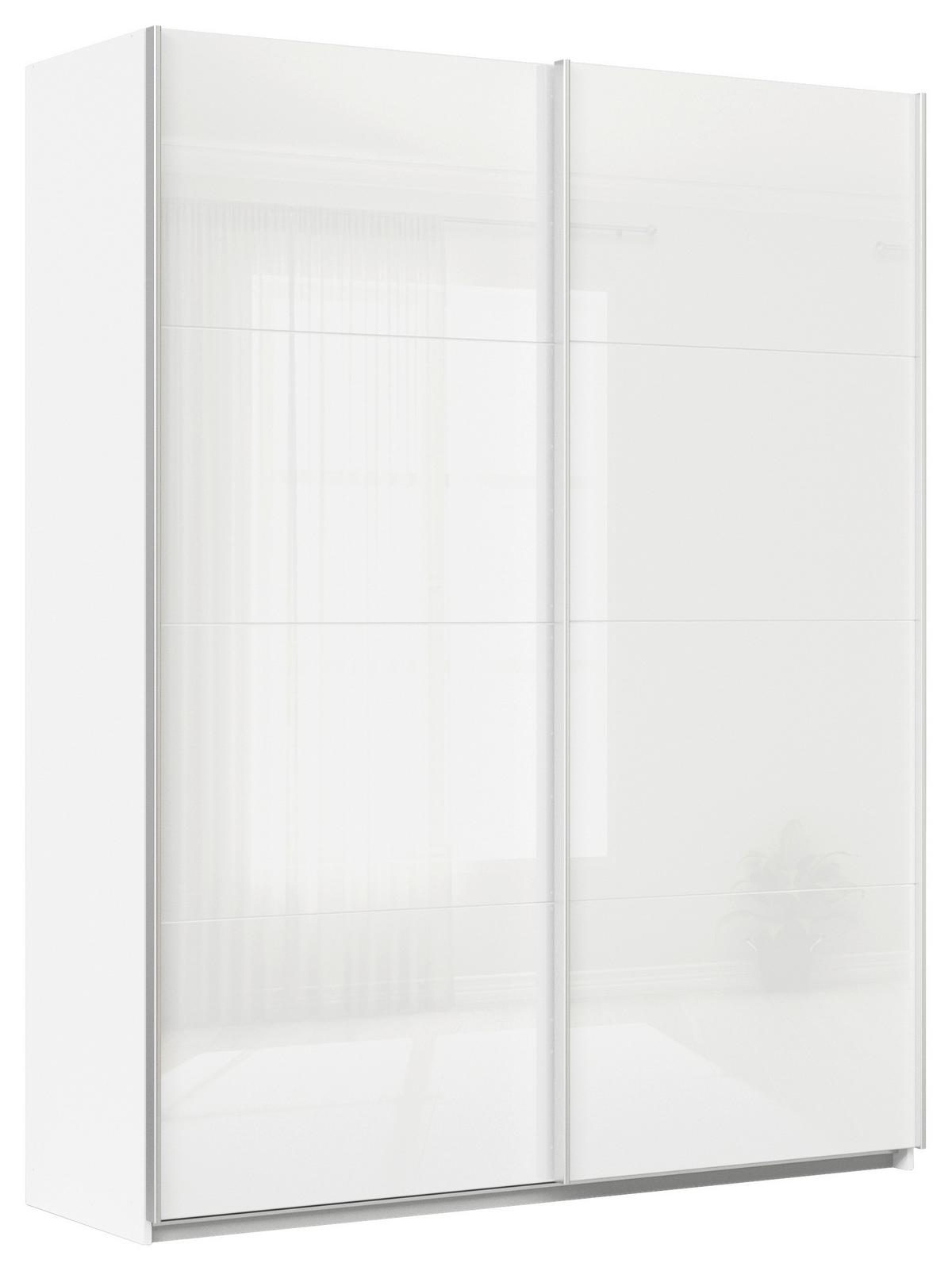 Ormar S Kliznim Vratima Feldkirch - bijela/bijela visoki sjaj, Moderno, staklo/drvni materijal (181/229/62cm) - Modern Living