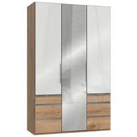 Ormar S Klasičnim Vratima Level 36 D - boje hrasta/bijela visoki sjaj, Moderno, drvni materijal/metal (150/236/58cm) - Modern Living